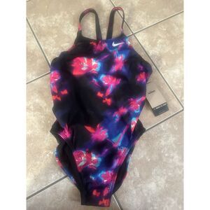 NWT Nike 10 Printed Cut Out Women One Piece Swimsuit